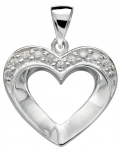 Pretty padded heart in 925/1000 silver