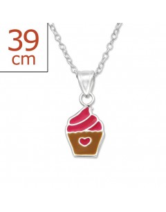My-jewelry - H28729uk - Sterling silver Pretty cupcake necklace