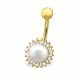 My-jewelry - H29737 - Jolie piercing pearl stainless steel golden