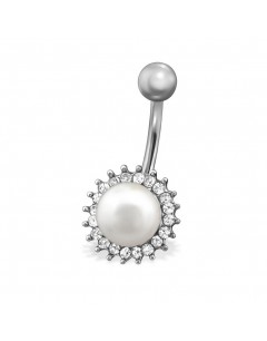 My-jewelry - H29736 - Jolie piercing pearl stainless steel