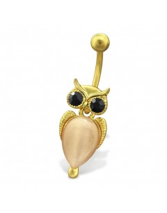 My-jewelry - H29695 - Jolie piercing owl stainless steel golden