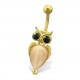 My-jewelry - H29695 - Jolie piercing owl stainless steel golden