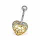 My-jewelry - H30093 - Jolie piercing heart stainless steel golden