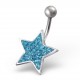 My-jewelry - H2446 - Jolie piercing star silver plated stainless steel