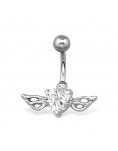 My-jewelry - H31615uk - stainless steel pretty heart with wings piercing