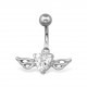 My-jewelry - H31615 - Jolie piercing the heart with wings stainless steel