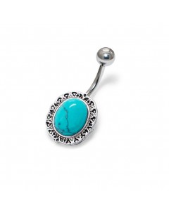 My-jewelry - H30092 - Jolie piercing turquoise stainless steel