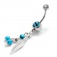 My-jewelry - H29698 - Jolie piercing crystal and turquoise stainless steel