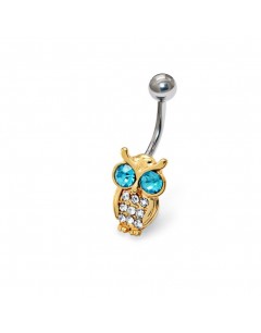 My-jewelry - H30482 - Jolie piercing owl stainless steel golden