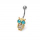 My-jewelry - H30482 - Jolie piercing owl stainless steel golden
