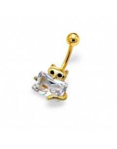 My-jewelry - H30094uk - stainless steel pretty golden cat piercing