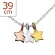 My-jewelry - H23847 - Collar three-star golden 925/1000 silver