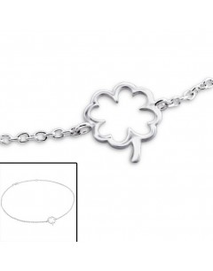 My-jewelry - H3740uk - Sterling silver clover 4 flowers Chain ankle