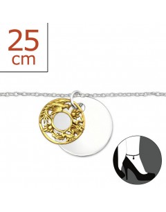 My-jewelry - H7187zuk - Sterling silver gold pattern Chain ankle