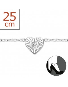 My-jewelry - H6404uk - Sterling silver heart Chain ankle