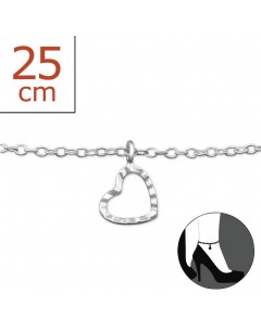 My-jewelry - H6294zuk - Sterling silver heart Chain ankle