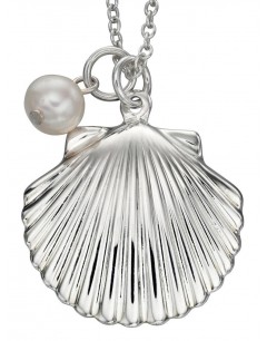 Necklace of shell and pearl in 925/1000 silver