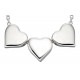 Padded hearts in 925/1000 silver