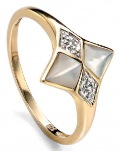 My-jewelry - D430wuk - 9k mother-of-pearl and Diamond 0,012 carat Gold ring