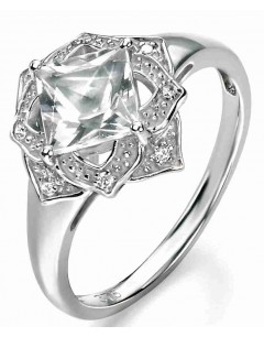 My-jewelry - D434cuk - 9k Diamond 0,04 carat white Gold ring