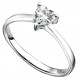Ring solitaire heart zirconia in 925/1000 silver
