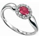 Ruby ring and Diamond 0,096 carat gold 375/1000 carat