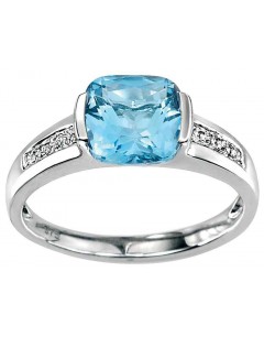 My-jewelry - D315uk - 9k blue Topaz and Diamond 0,048 carat gold ring