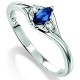 Ring blue Sapphire and diamond 0,06 carat gold 375/1000 carat