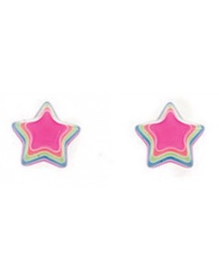 Earring star arc-en-ciel, 925/1000 silver