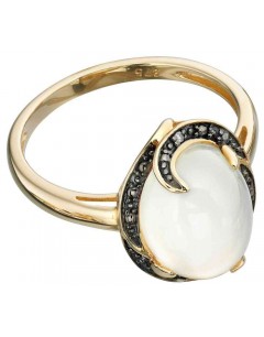My-jewelry - D415uk - 9k moon Stone and diamond 0,008 carat gold ring