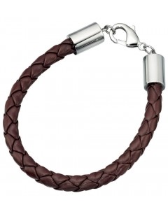 Brown leather strap with stainless steel