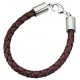 Brown leather strap with stainless steel