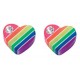 Earring heart rainbow in 925/1000 silver