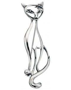 My-jewelry - D112uk - Sterling silver cat brooch
