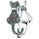 Pin cat in 925/1000 silver