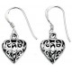 Earring original heart in 925/1000 silver