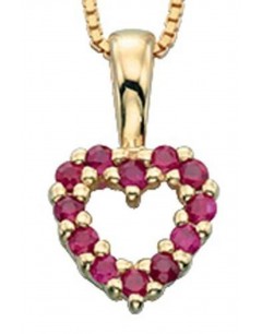 Necklace heart rubies in Gold 375/1000 carats