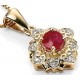 Necklace ruby diamond Gold 375/1000 carats