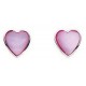 Earring heart dark pink in 925/1000 silver
