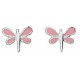 Earring Dragonfly pink in 925/1000 silver