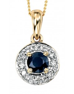 Necklace blue sapphire and diamond Gold 375/1000 carats