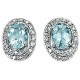 Earring aquamarine and diamond white Gold 375/1000