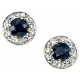 Earring Sapphire and diamond white Gold 375/1000