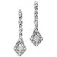 Earring diamond white Gold 375/1000