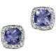 Earring iolite and diamond white Gold 375/1000