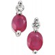 Earring ruby and diamond white Gold 375/1000
