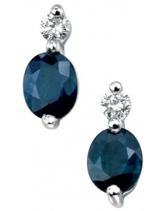 Earring Sapphire and diamond white Gold 375/1000