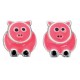Earring of pigs in 925/1000 silver