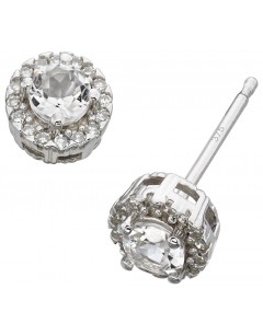 Earring diamond white Gold 375/1000