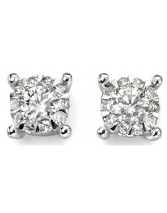 Earring diamond white Gold 375/1000